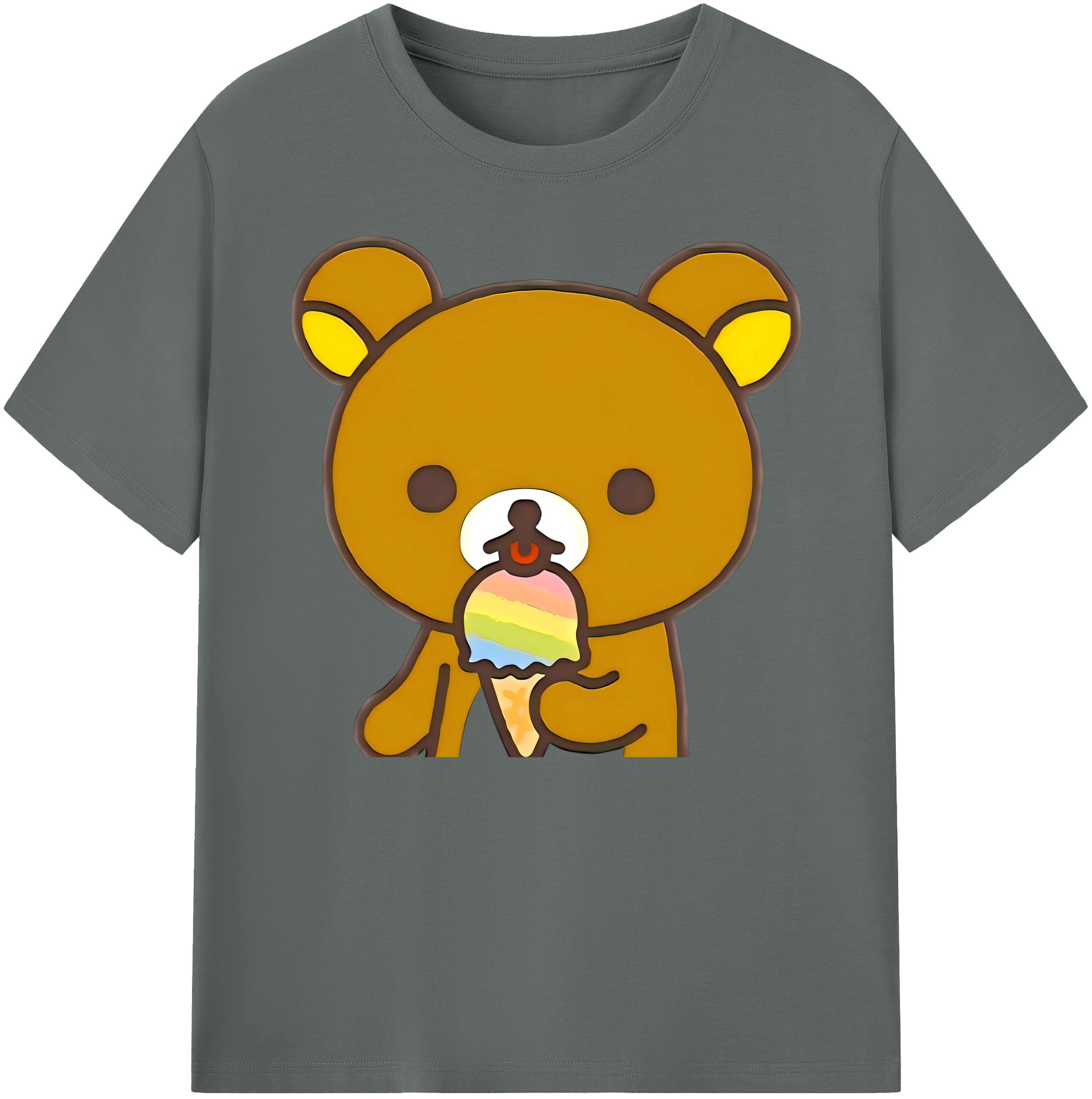 （画像用） リラックマ リラックマ キイロイトリ Rilakkuma Korilakkuma Kiiroitori 綿100％ メンズ半袖Tシャツ｜肌触りやわらか＆通気性